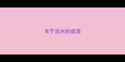 关于流水的成语