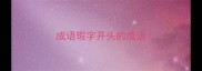 成语瑕字开头的成语