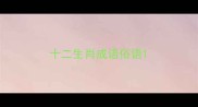 十二生肖成语俗语