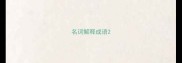 名词解释成语