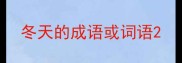 冬天的成语或词语