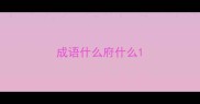成语什么府什么