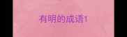 有明的成语