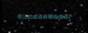 带泛的成语有哪些成语