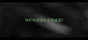 鸡打鸣成语出太阳成语