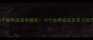 勇子常用成语有哪些10个经典成语及学习技巧