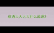 成语大大大大什么成语