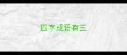 四字成语有三