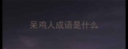 呆鸡人成语是什么