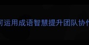 玉成其事如何运用成语智慧提升团队协作效率与成功率