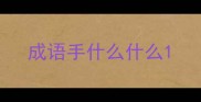 成语手什么什么