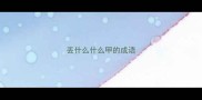 丢什么什么甲的成语