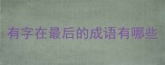 有字在最后的成语有哪些
