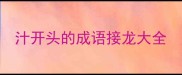 汁开头的成语接龙大全