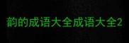 韵的成语大全成语大全