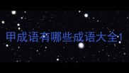 甲成语有哪些成语大全