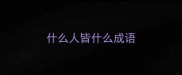 什么人皆什么成语