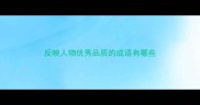 反映人物优秀品质的成语有哪些