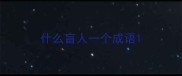 什么盲人一个成语
