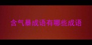 含气暴成语有哪些成语