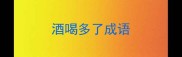 酒喝多了成语