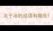 关于冰的成语有哪些