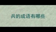 兵的成语有哪些