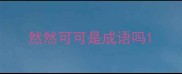 然然可可是成语吗