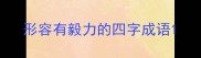 形容有毅力的四字成语