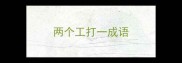 两个工打一成语