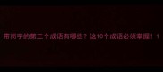 带而字的第三个成语有哪些这10个成语必须掌握