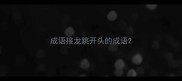 成语接龙跳开头的成语