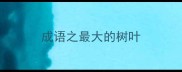 成语之最大的树叶