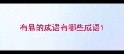 有悬的成语有哪些成语