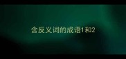 含反义词的成语1和2