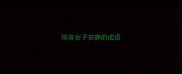 形容女子安静的成语