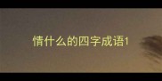 情什么的四字成语