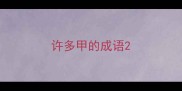 许多甲的成语