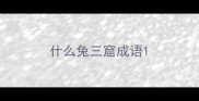 什么兔三窟成语