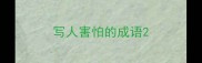 写人害怕的成语