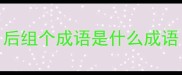 后组个成语是什么成语