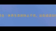 包含休字的108个成语全休养生息到休止不息这些成语如何运用于现代生活