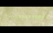 一丶三字为反义字的成语