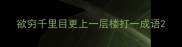 欲穷千里目更上一层楼打一成语