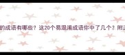 存在问题的成语有哪些这20个易混淆成语你中了几个附正确用法