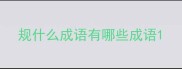 规什么成语有哪些成语