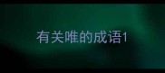 有关唯的成语