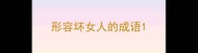 形容坏女人的成语