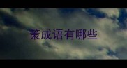 策成语有哪些