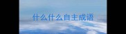 什么什么自主成语